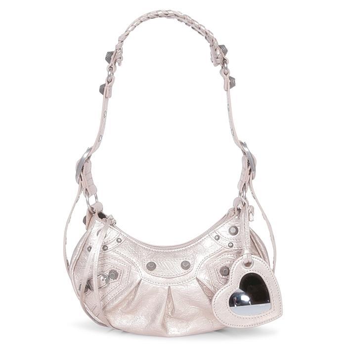 BALENCIAGA Le Cagole XS Shoulder Bag Gray Leather