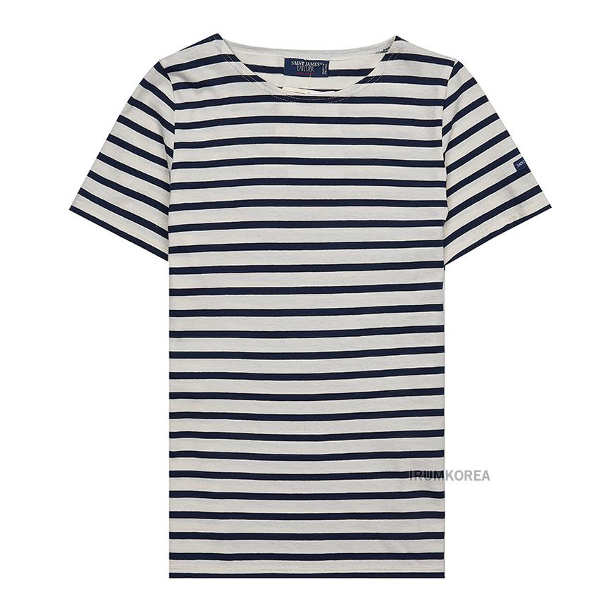 Saint James Ecru/Navy Stripe Etoile Short Sleeve T-Shirt Women