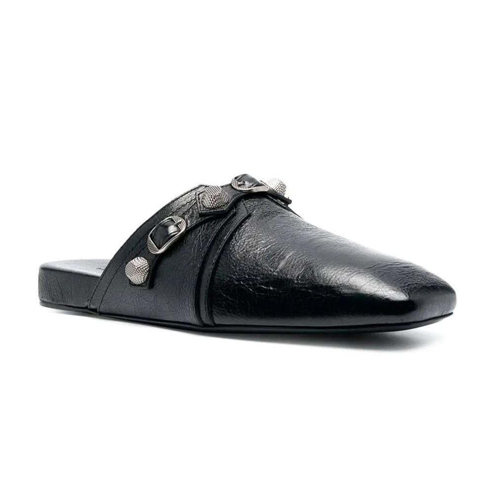 BALENCIAGA Cozy Cagole Lambskin Mule Black Slippers