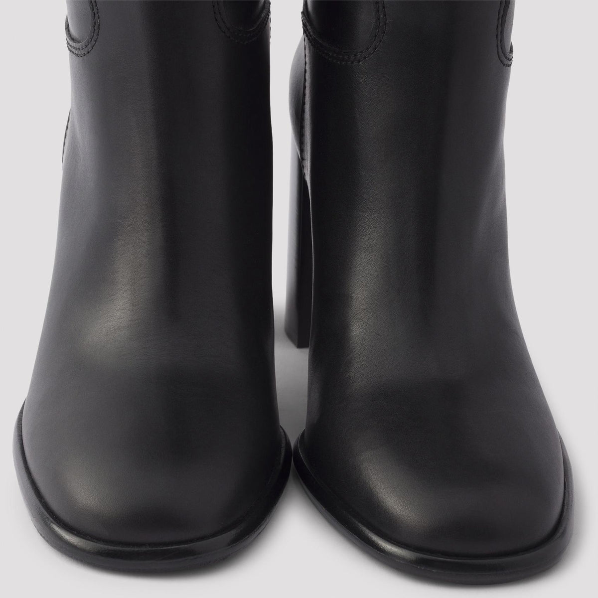 PRADA Black Leather Knee High Boots