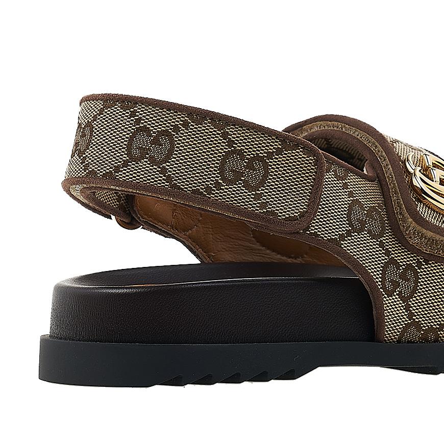 GUCCI Double G Canvas Sandals for Women 771575 G1730 9755