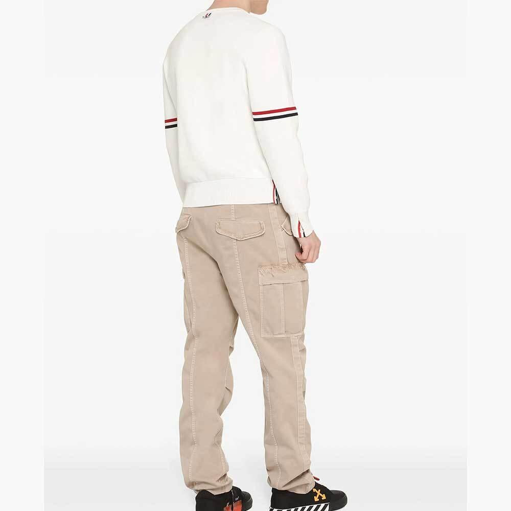 THOM BROWNE RWB Armband Milano Stitch Crewneck Knit Sweater Men