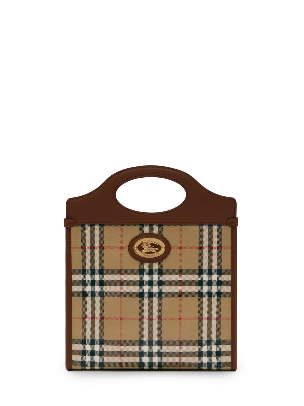 BURBERRY Beige Canvas Leather Tote Bag