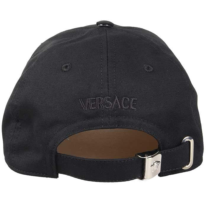 Versace Embroidered Logo Cap Men’s Black Cotton Baseball Hat