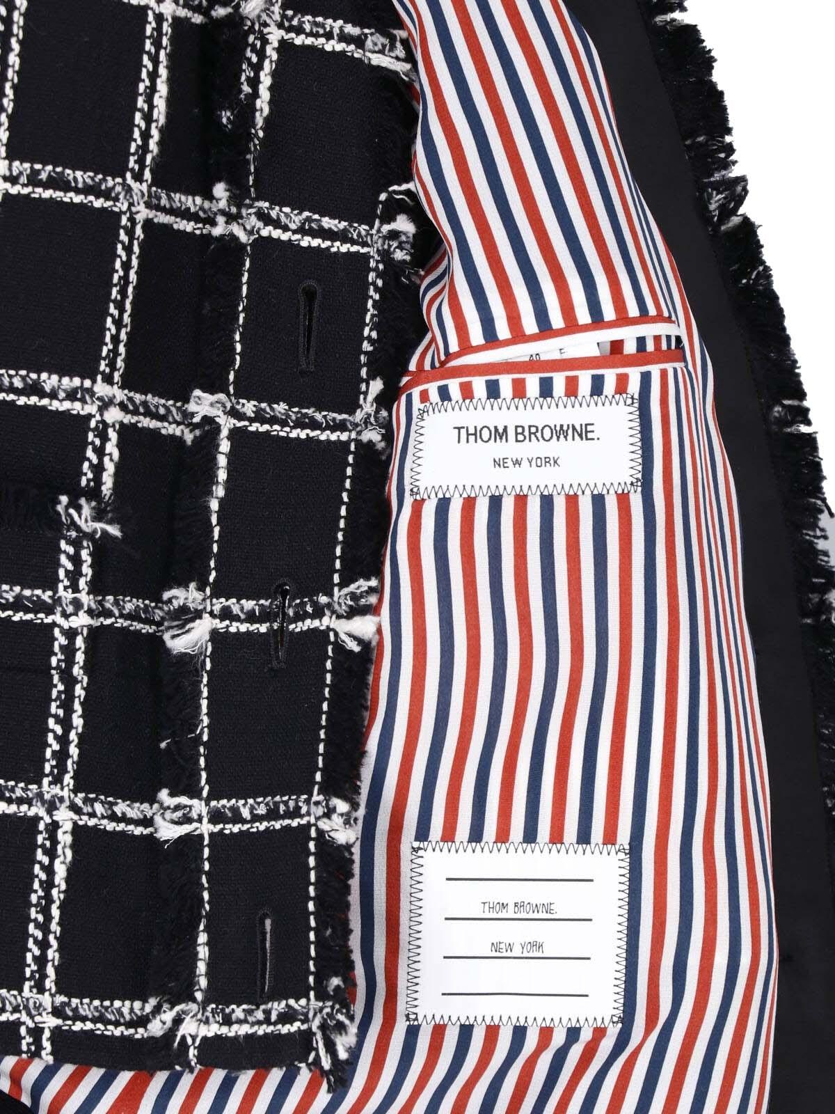 THOM BROWNE Black Wool Blazer Jacket for Women