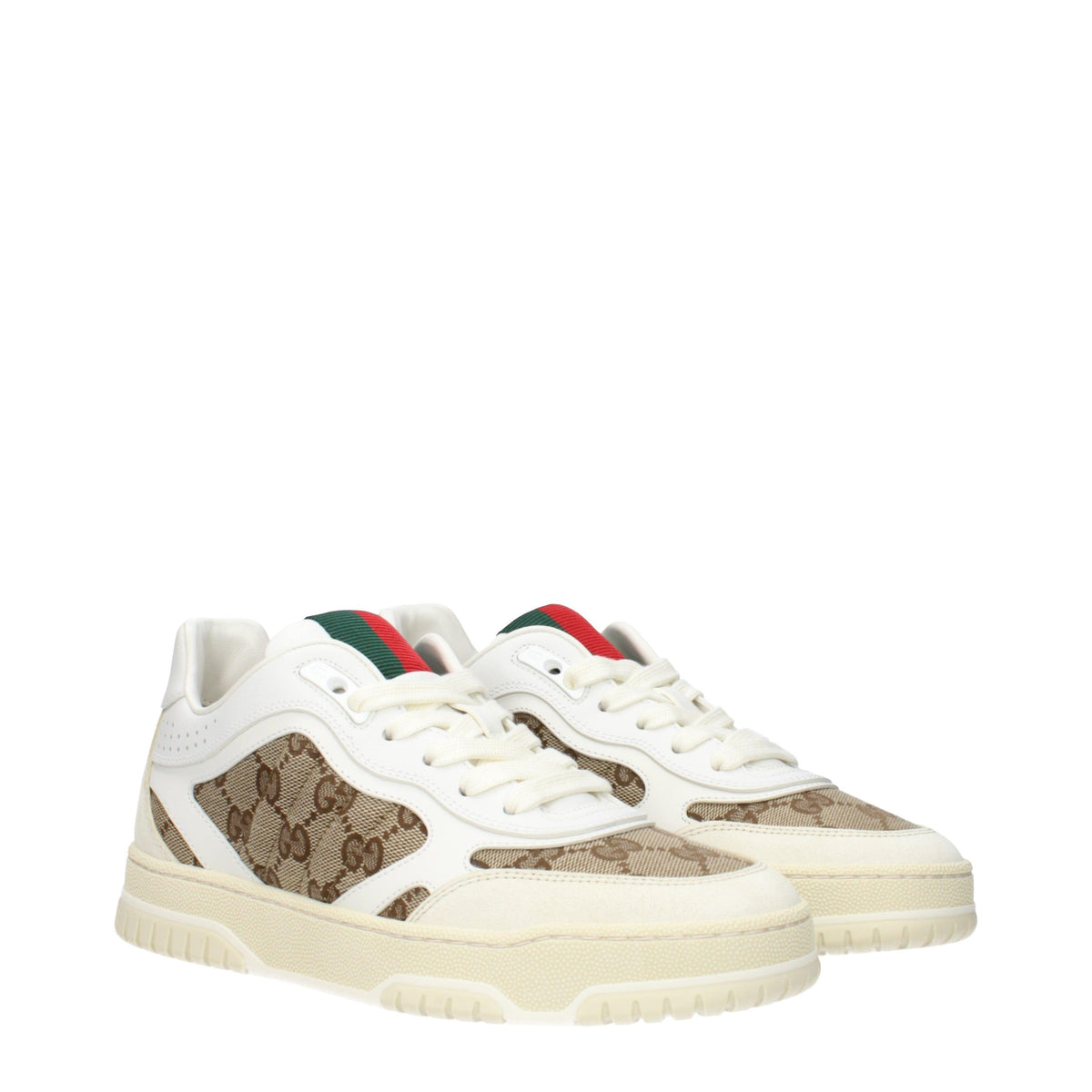 GUCCI White Leather Low Top Sneakers