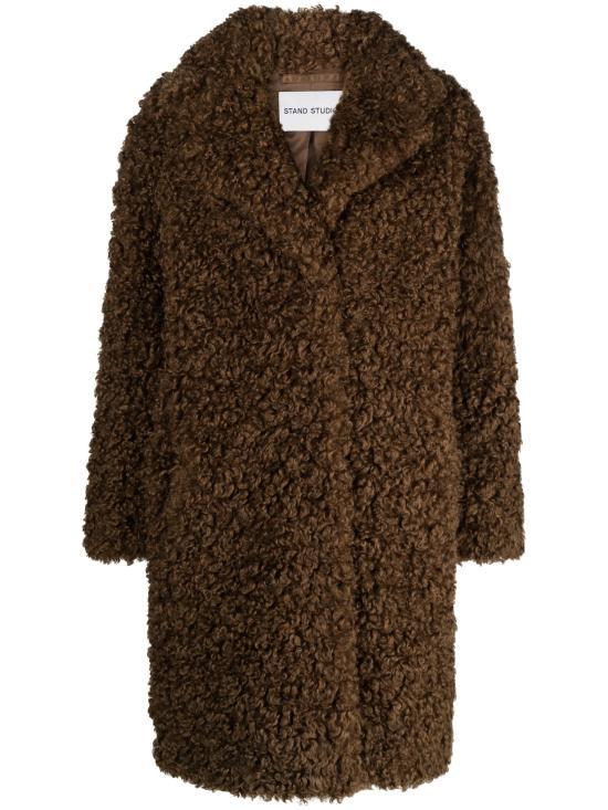 STAND STUDIO Faux Fur Oversized Coat Women’s Black 61137906187000 DOM