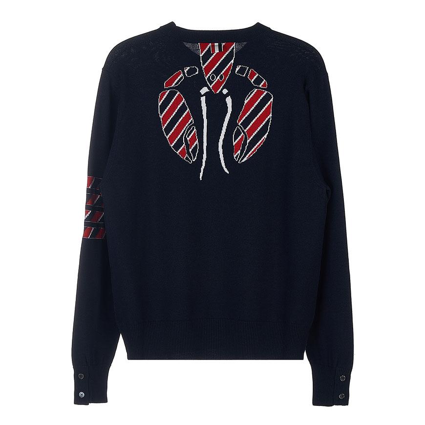 THOM BROWNE Men’s Lobster Wool Crewneck Sweater MKA430B Y1002 415