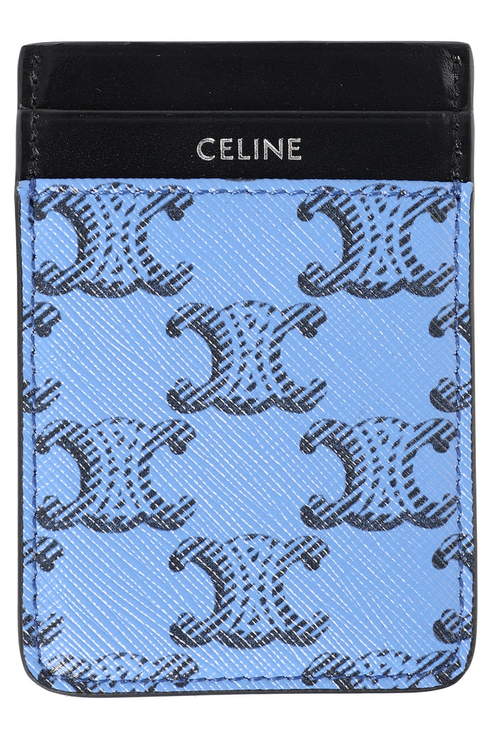 CELINE Triomphe Canvas MagSafe Magnetic Card Holder Ultra Blue