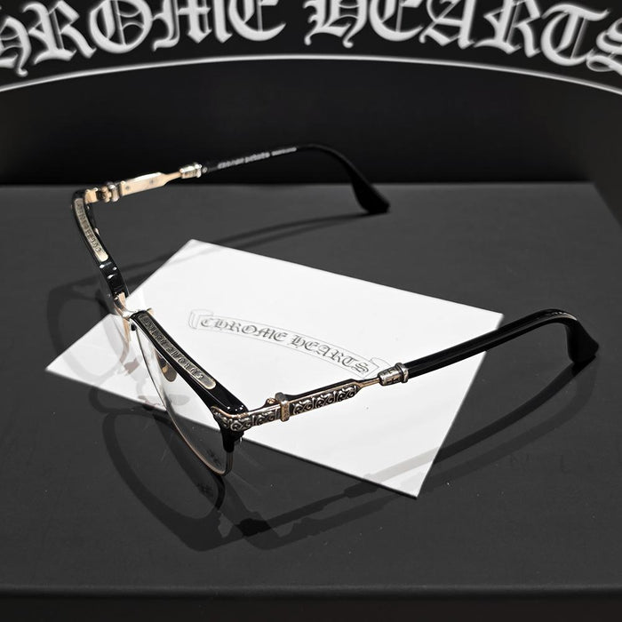 Chrome Hearts Black Gold Plate Vertical Smile 2 Eyeglasses