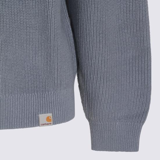 CARHARTT WIP Shady Blue Cotton Polo Shirt for Men
