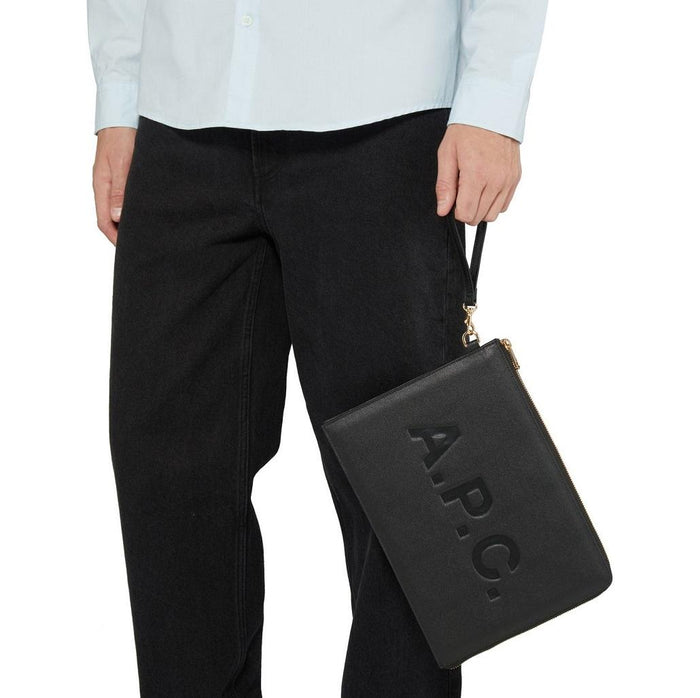 A.P.C. Logo Tablet Market Clutch Black PUABL M63567 LZZ