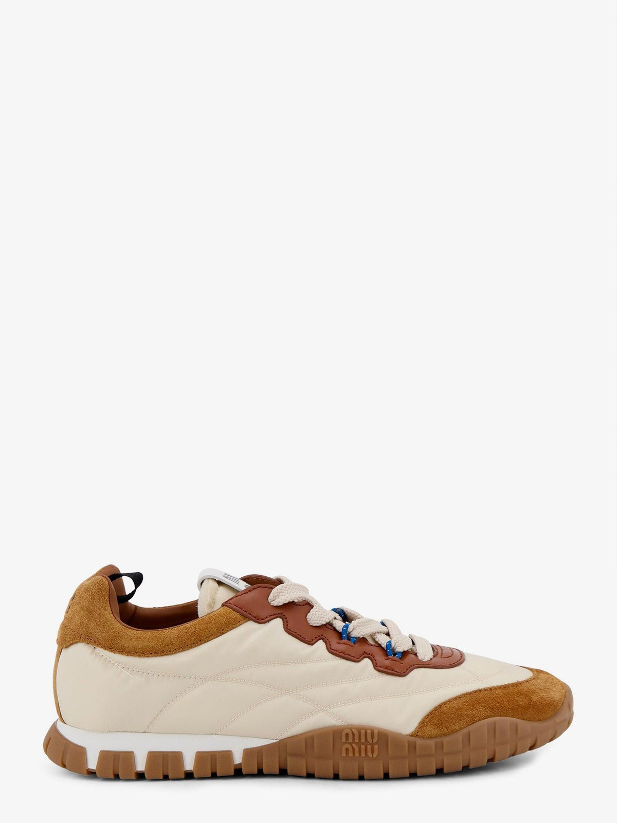 Miu Miu White Leather Low-Top Sneakers