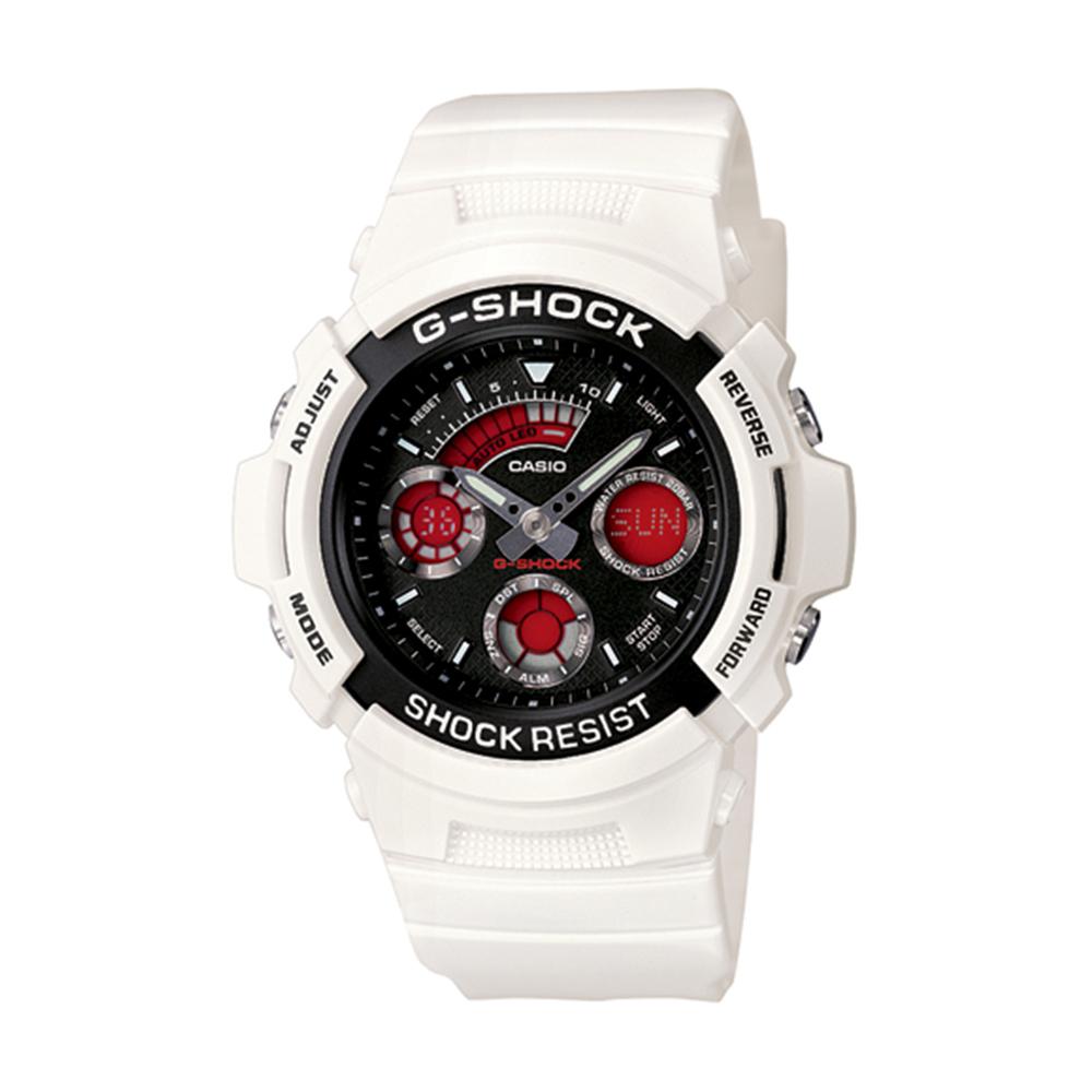 G Shock Black White Resin Sports Watch Men’s Rubber Watch AW 591SC 7A