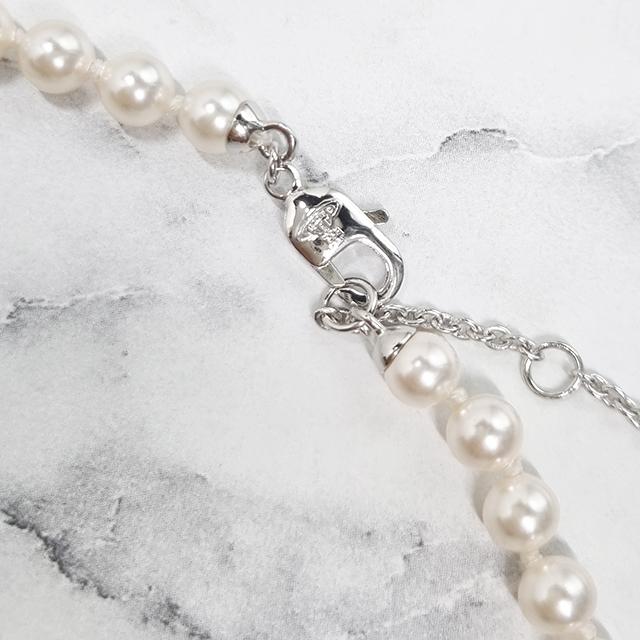 Vivienne Westwood Olympia Pearl Necklace Silver Tone