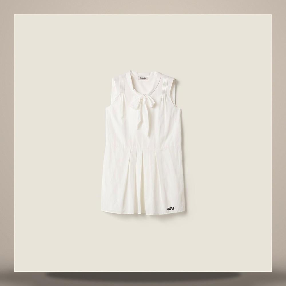 Miu Miu Slub Poplin Midi Dress MF6399 163M F0009