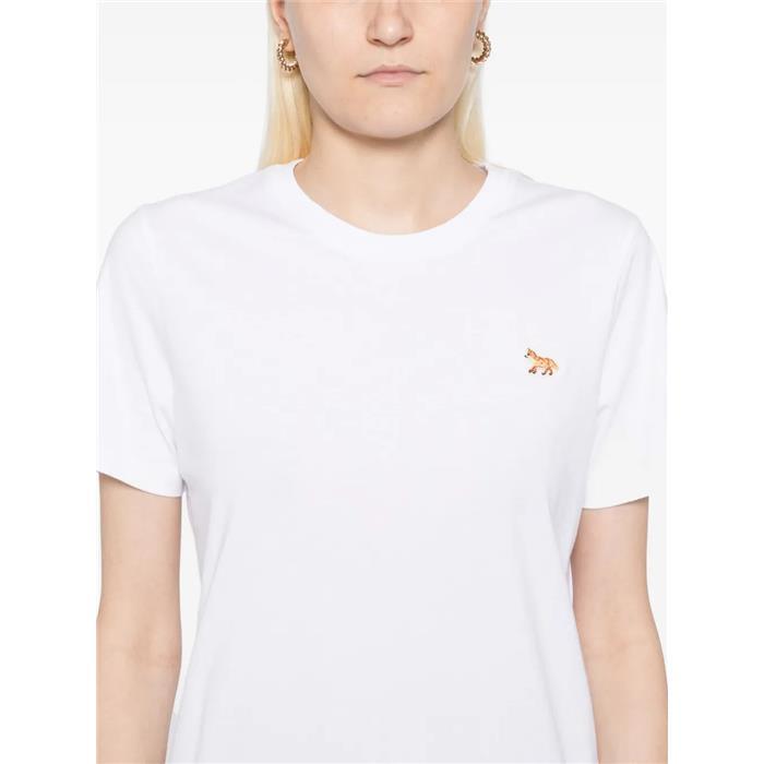 Maison Kitsune Baby Fox Patch Short Sleeve T-Shirt White Cotton