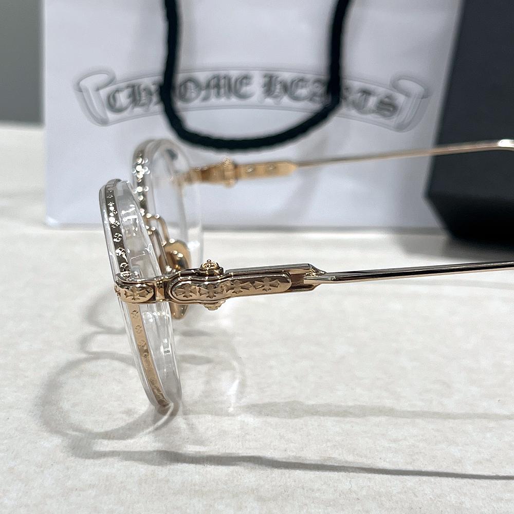 Chrome Hearts Crystal Gold-Tone Sextynine Eyeglasses Unisex