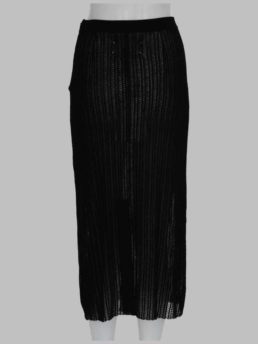 Maison Margiela Black Wool Long Skirt