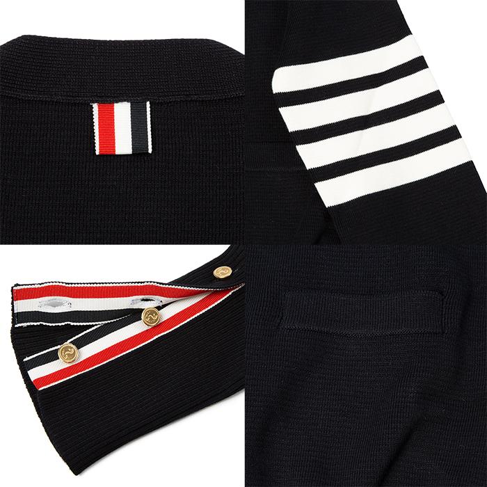 THOM BROWNE Milano Stitch Merino Wool Cardigan Navy