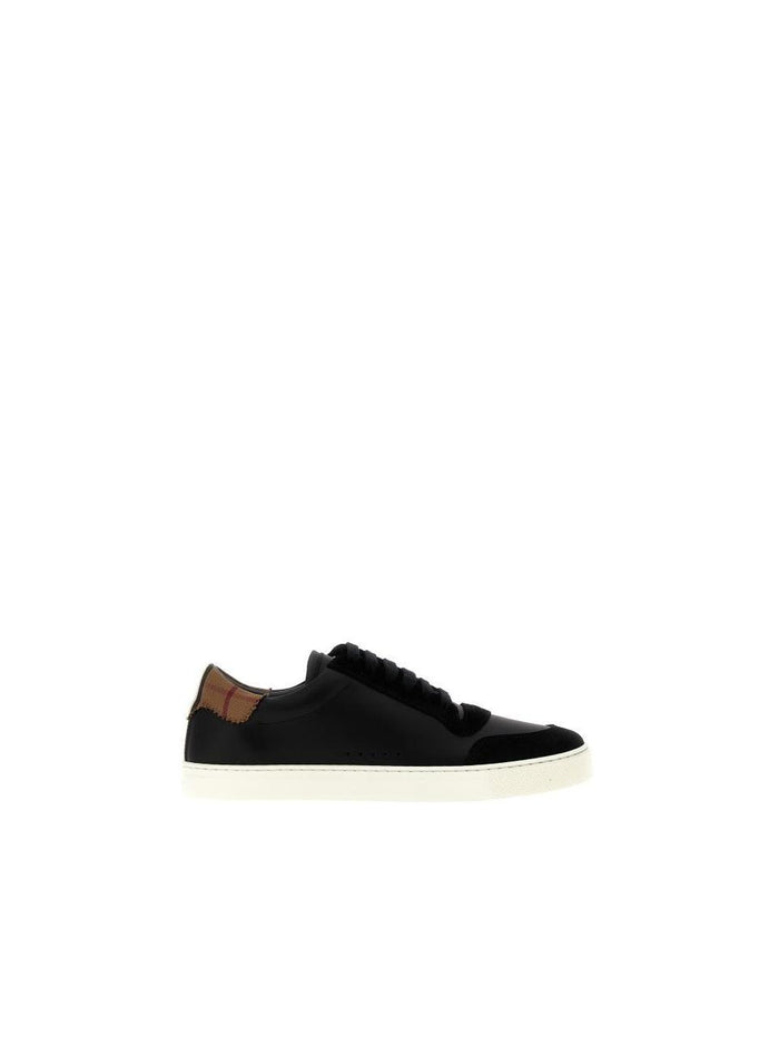 BURBERRY Suede and Vintage Check Cotton Leather Sneakers