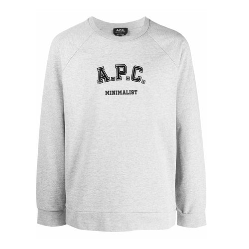 A.P.C. Logo Print Crewneck Sweatshirt Gray