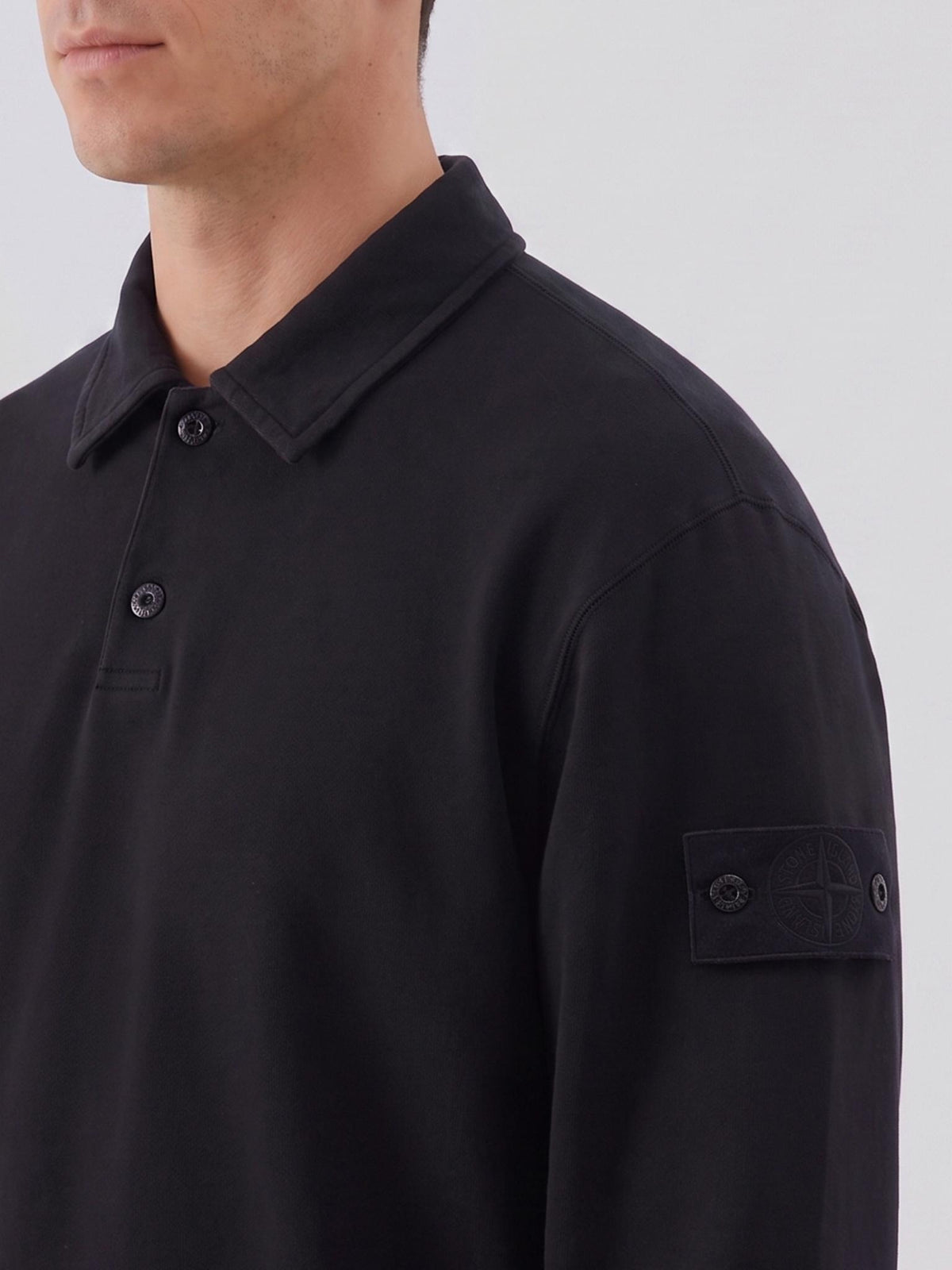 STONE ISLAND Cotton Long Sleeve Shirt Black Men