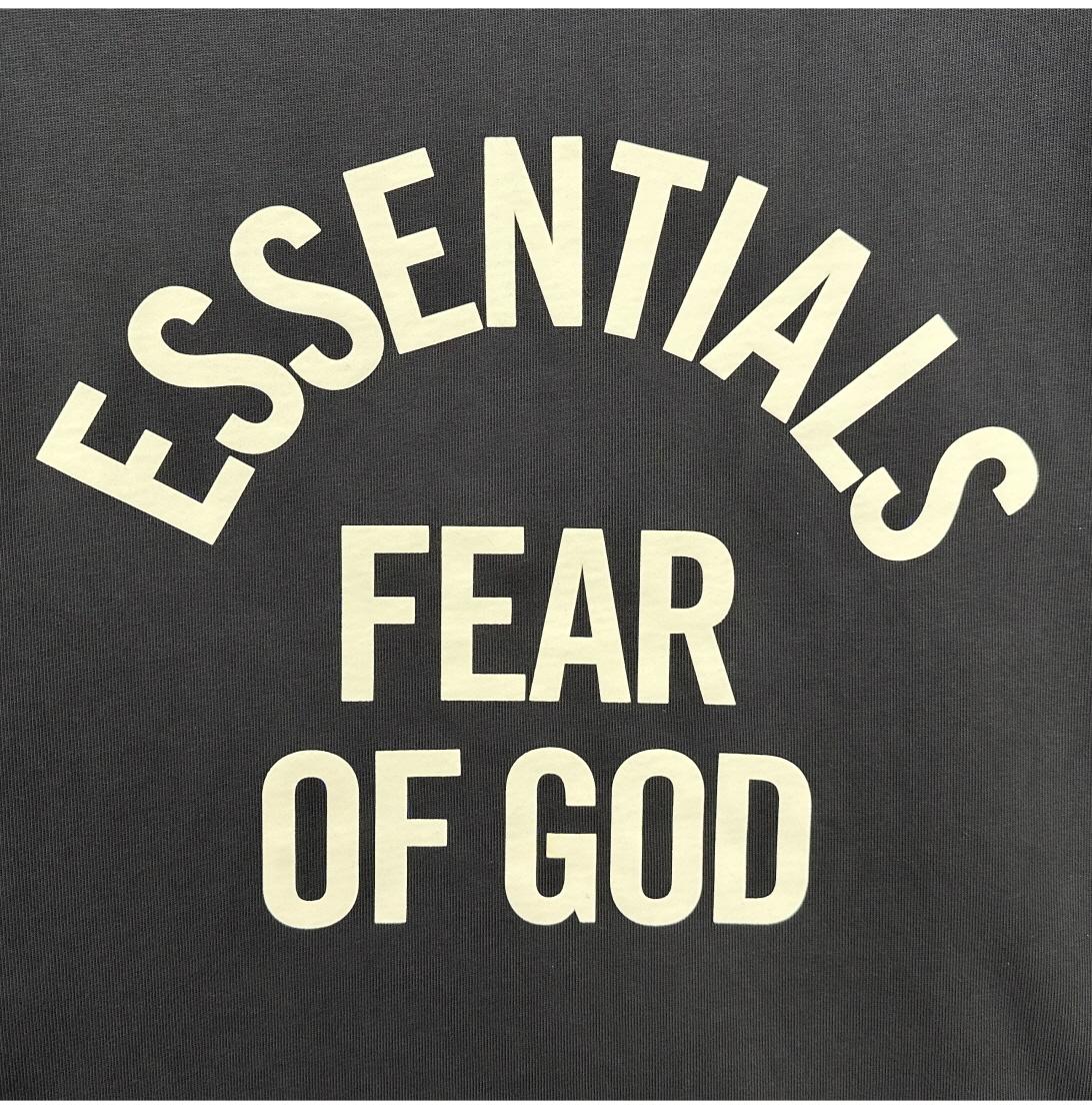 Fear of God Essentials Big Logo Vintage Black Short Sleeve T-Shirt 125SP262001F