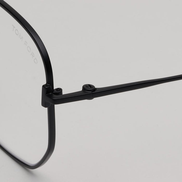 TOM FORD Matte Black Metal Blue Light Blocking Square Eyeglasses TF6003KB 002
