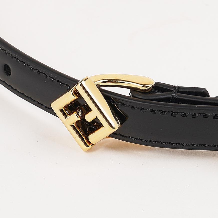 FENDI Women’s FF Diamond Belt Black Leather