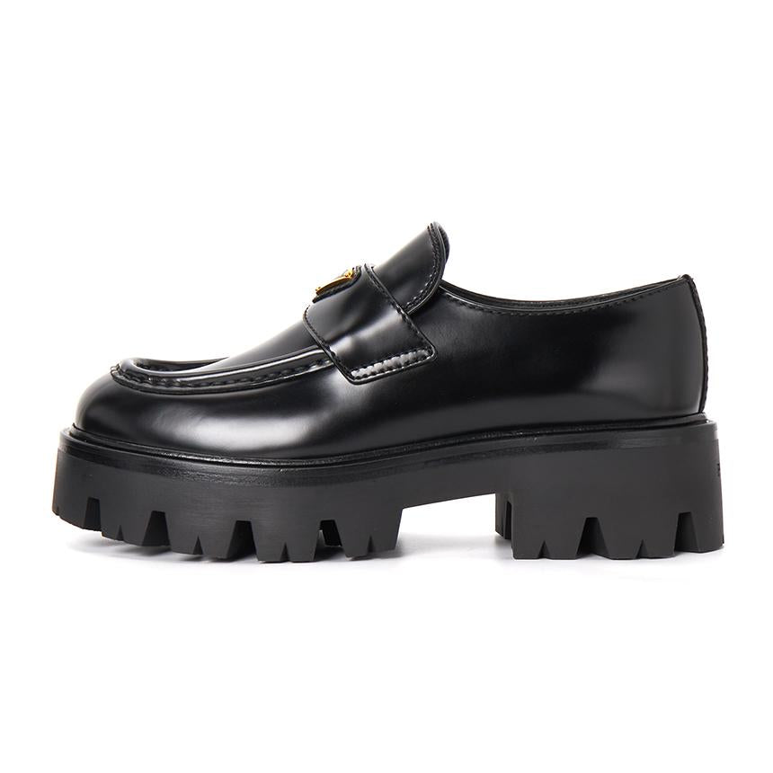 PRADA Brushed Leather Black Loafers Women’s 1D185 O 055 F0002