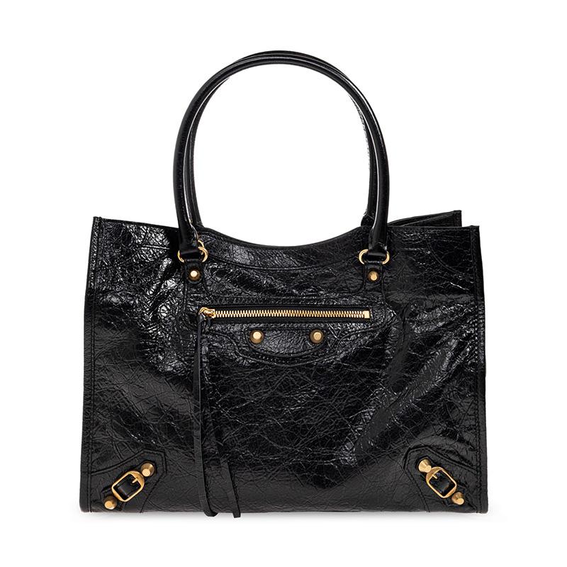 BALENCIAGA Le City Small Tote Bag Black Leather Handbag