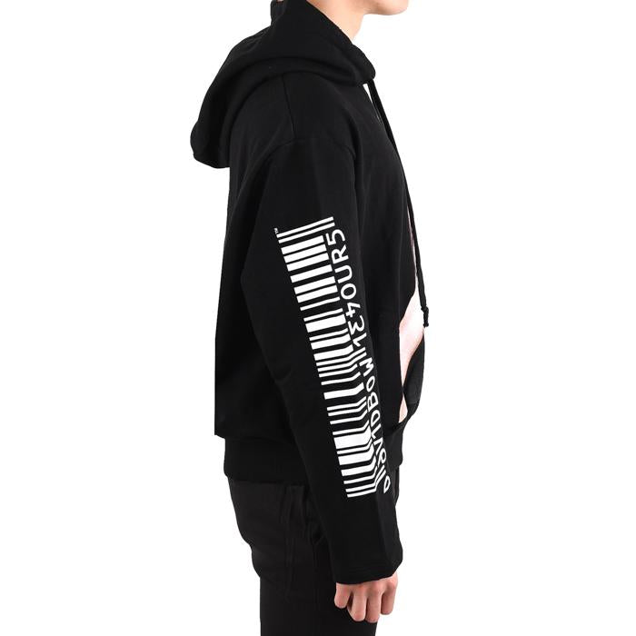IH NOM UH NIT Bowie Barcode Logo Print Hooded T-Shirt for Men