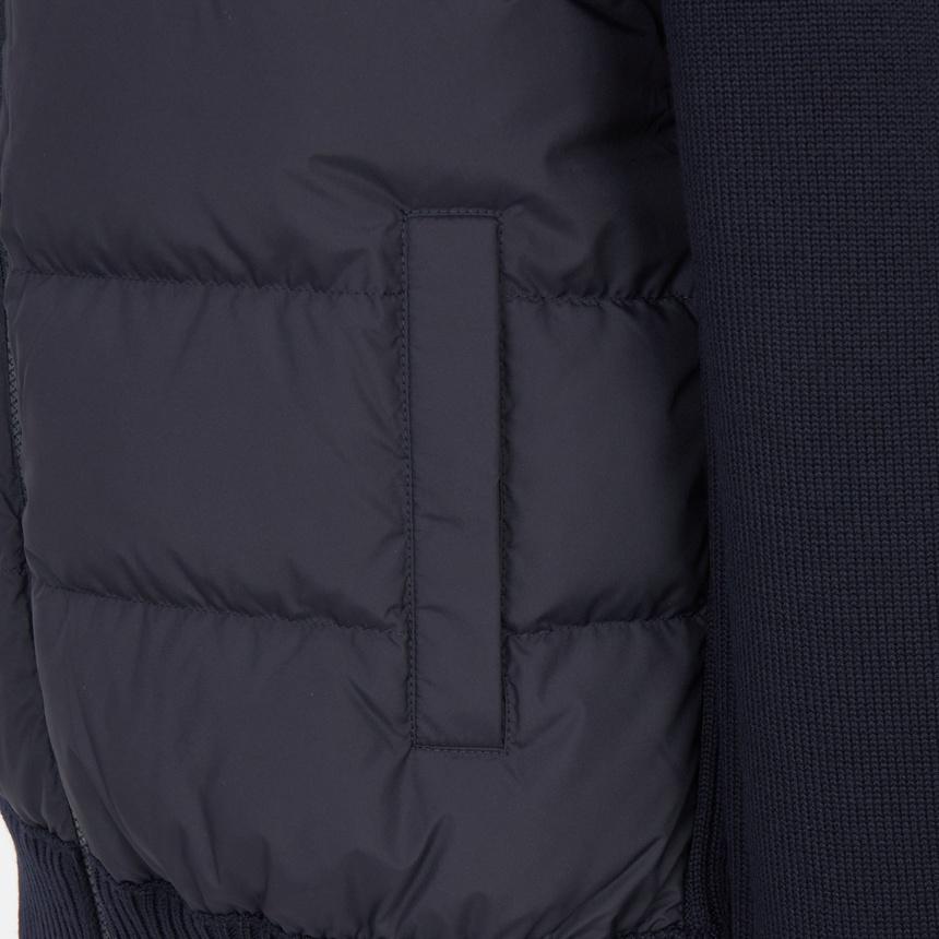 Moncler Men’s Padded Zip-Up Knit Cardigan Navy