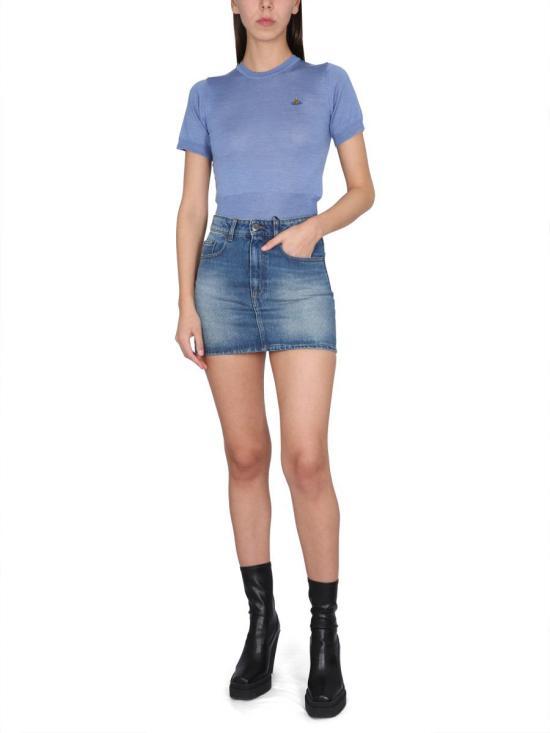 Vivienne Westwood Bea Round Neck Knit Top Navy