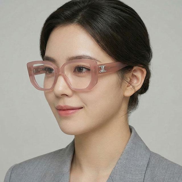 CELINE Triomphe Pink Thick Acetate Eyeglasses Unisex CL50146I 074