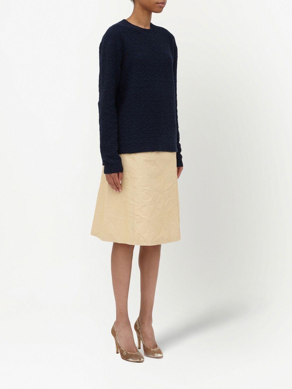 Maison Margiela Navy 4-Stitch Round Neck Knit Sweater Women