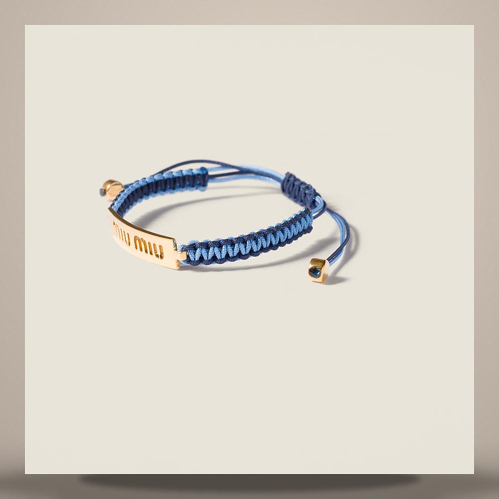 Miu Miu Cotton and Metal Bracelet 5IB782 2IHJ F05D4