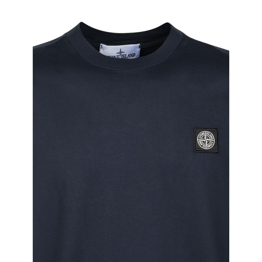 STONE ISLAND Logo Patch Long Sleeve T-Shirt Men Black Cotton