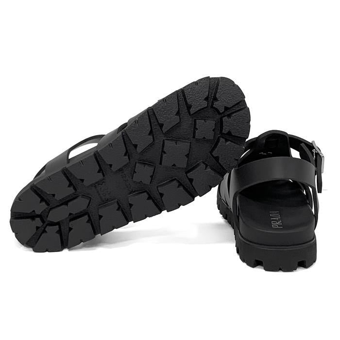 PRADA Rubber Fisherman Sandals with Triangle Logo