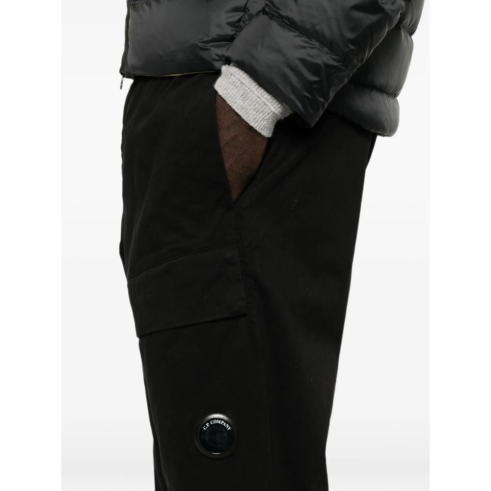 CP Company Stretch Satin Cargo Pants for Men Black