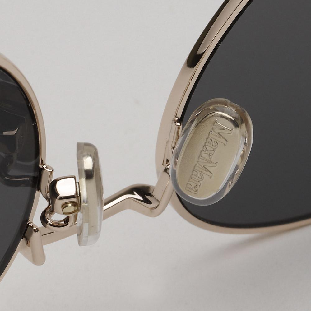 Max Mara Gold Metal Round Sunglasses Asian Fit Unisex MM0113K 28B