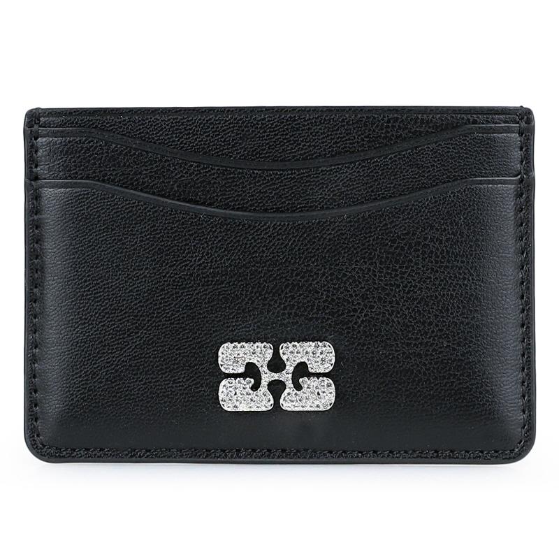 GANNI Women’s BOU Black Leather Card Holder A6392 099