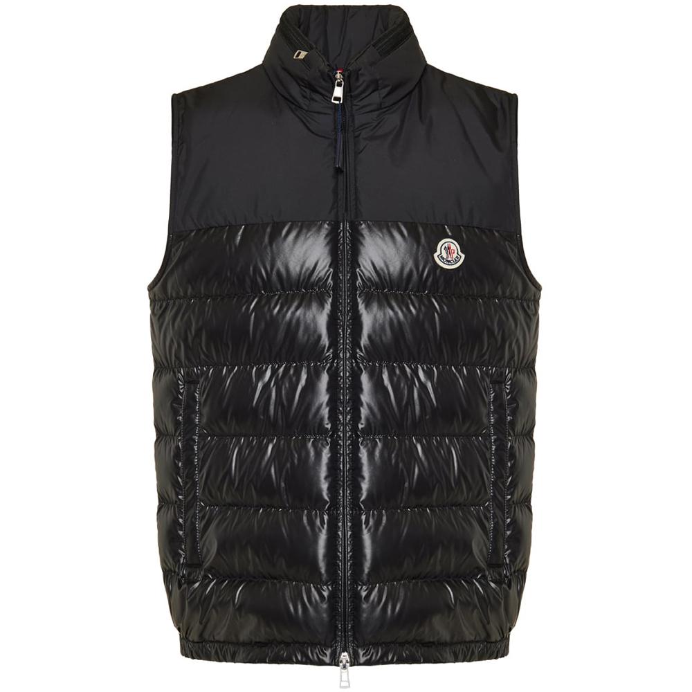 Moncler Cerces Logo Puffer Vest Black 1A000 58 595ZJ 999