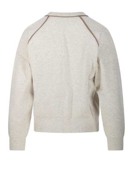 Isabel Marant Light Grey Camel Wool Blend Crewneck Sweater