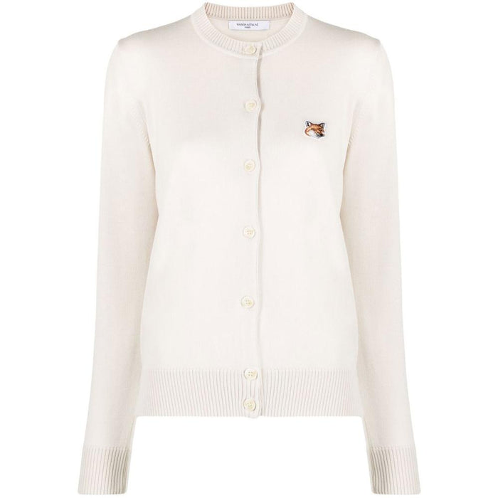 Maison Kitsune Women's Fox Head Patch Cardigan Ecru IW00506KT1036 P701