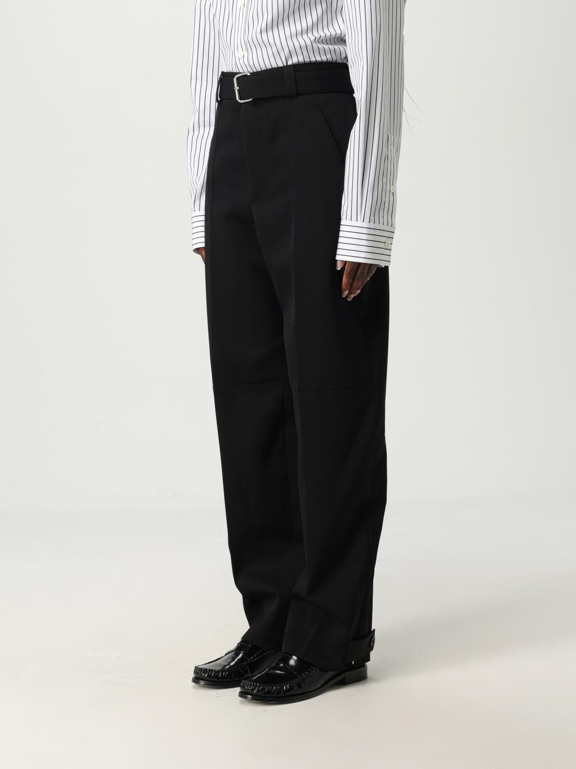 Bottega Veneta Black Wool Classic Trousers for Women