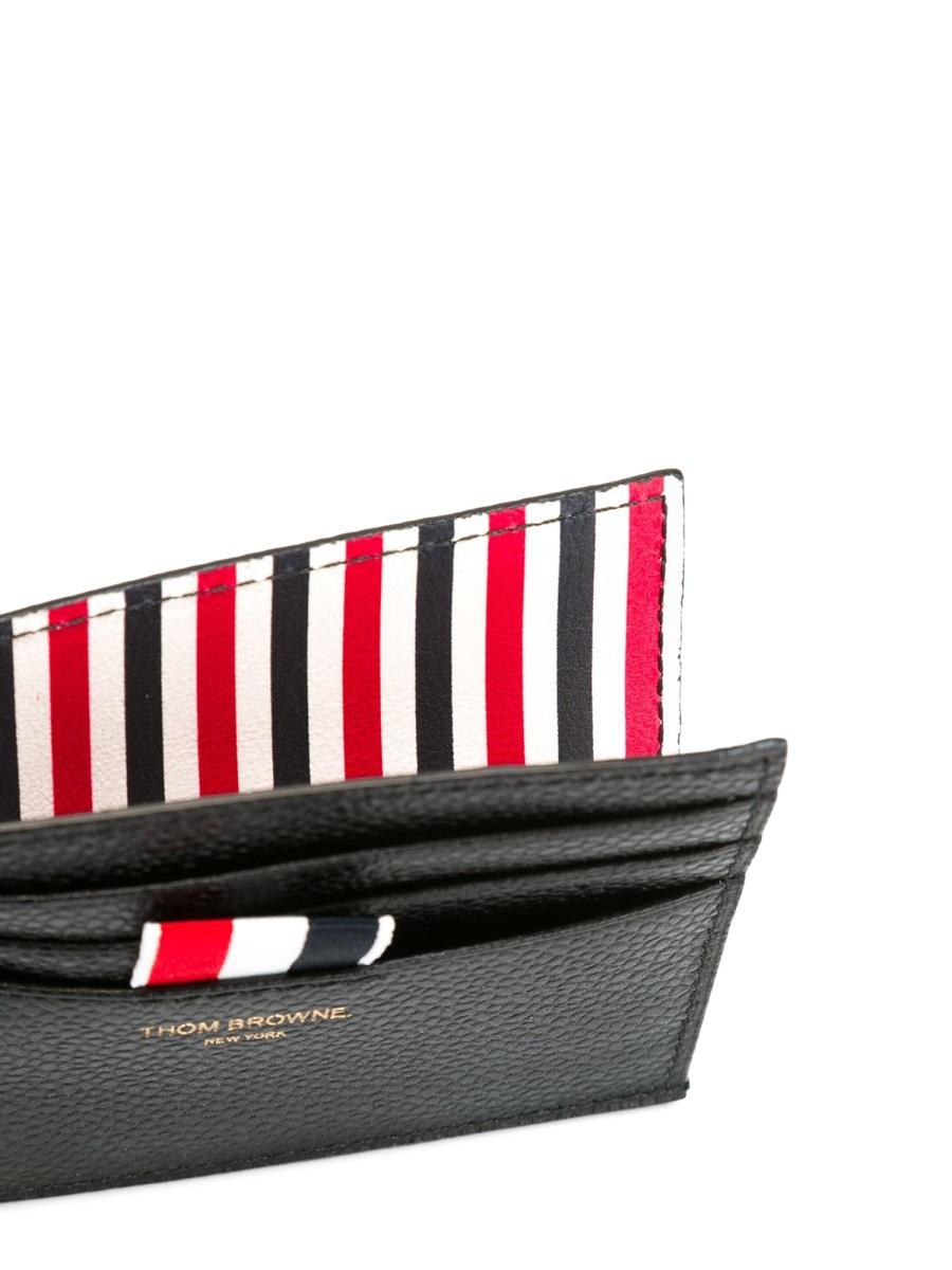 THOM BROWNE Black Pebble Grain Leather Bifold Wallet