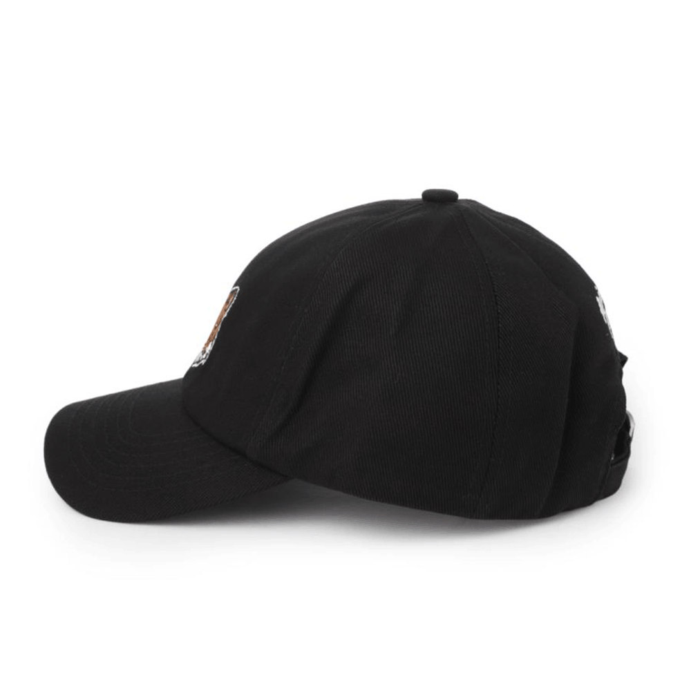 Maison Kitsune Large Fox Logo Unisex Cotton Baseball Cap Bla MM06103 WW0096 P199