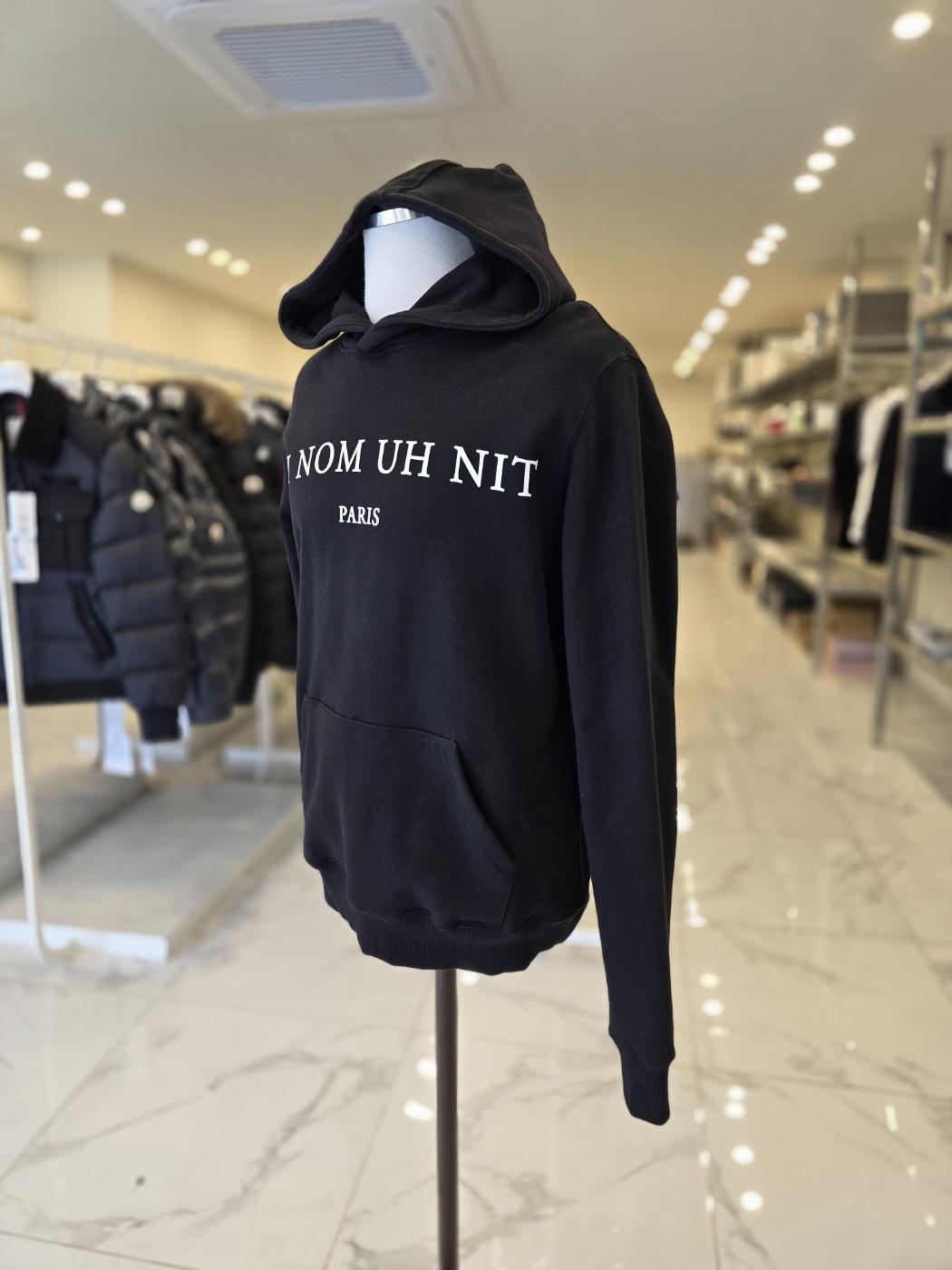 IH NOM UH NIT Black Initial Logo Hoodie Sweatshirt for Men NCW18278 009